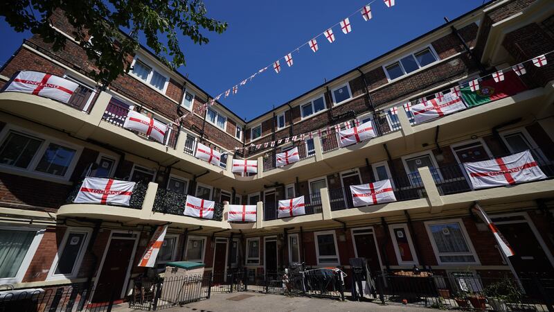 People on the Kirby Estate in Bermondsey, south-east London, have spent the past few days putting up bunting and laying flags over their balconies.