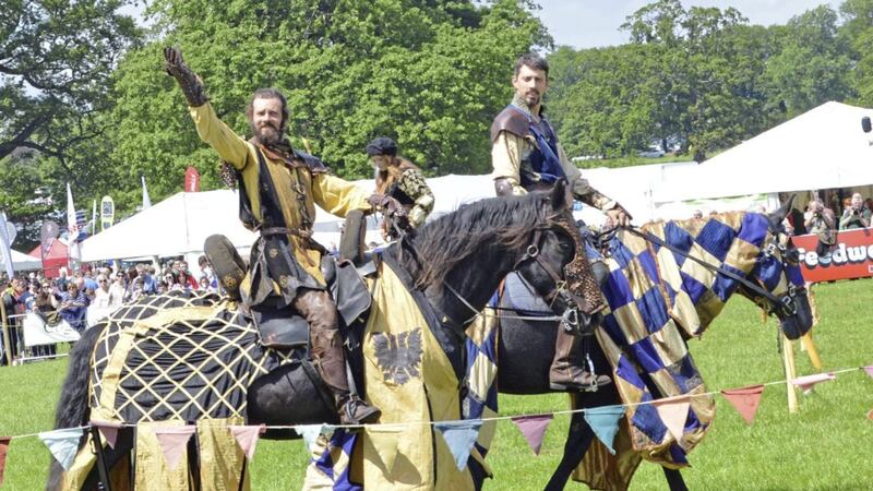 Knights on parade at the Irish Game Fair, Shane&#39;s Castle 