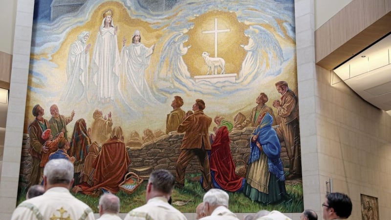 A painting of the scene of the apparition during celebrations. Picture: Brian Lawless/PA 
