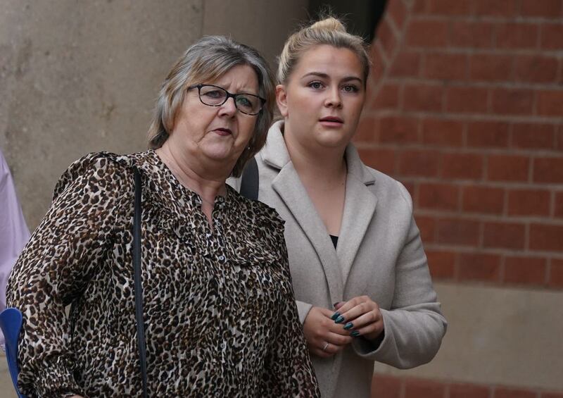 Bethany Cox (right) arrives at Teesside Crown Court in Middlesbrough (Owen Humphreys/PA) 