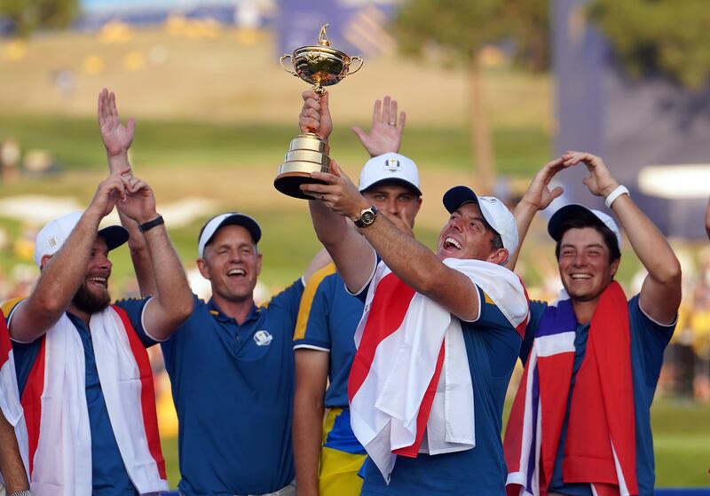 Rory McIlroy led Europe’s Ryder Cup win in Rome in the absence of the LIV contingent