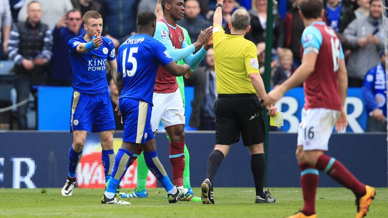 Jamie Vardy was sent-off against West Ham last Sunday&nbsp;