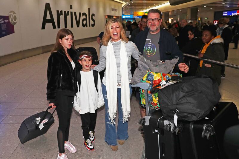 Kate Garraway with her family after the 2019 series of I’m A Celebrity … Get Me Out Of Here!
