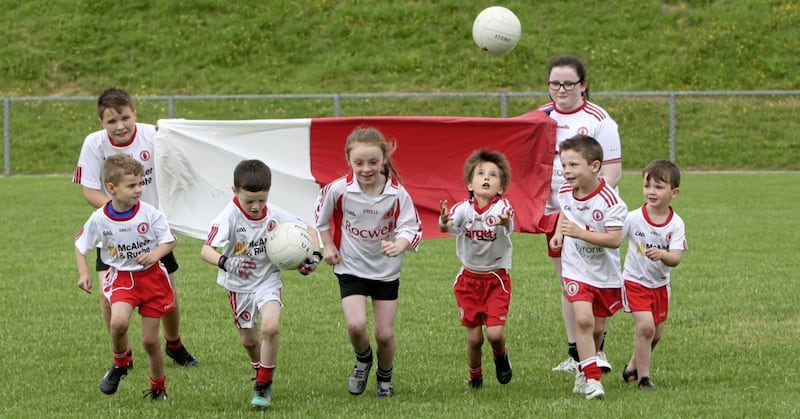 Young Tyrone supporters in Aghyaran. Picture by Ann McManus 