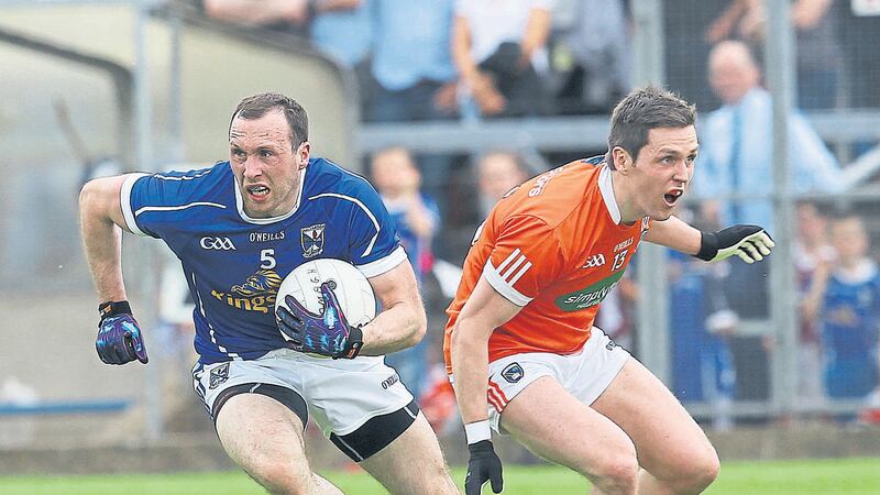 Cavan&rsquo;s Feargal Flanagan (left) gets away from Armagh&rsquo;s Colm Watters during yesterday&rsquo;s Ulster SFC quarter-final at Kingspan Breffni Park<br />Picture by Philip Walsh