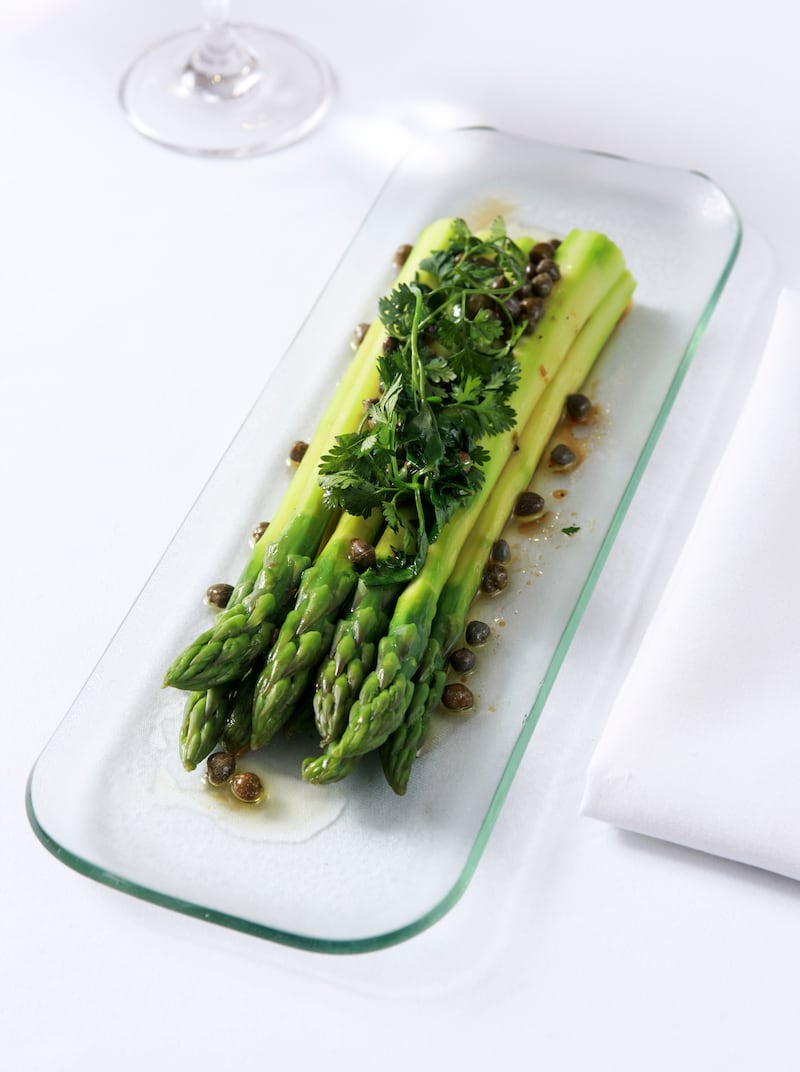 Niall McKenna’s asparagus with capers
