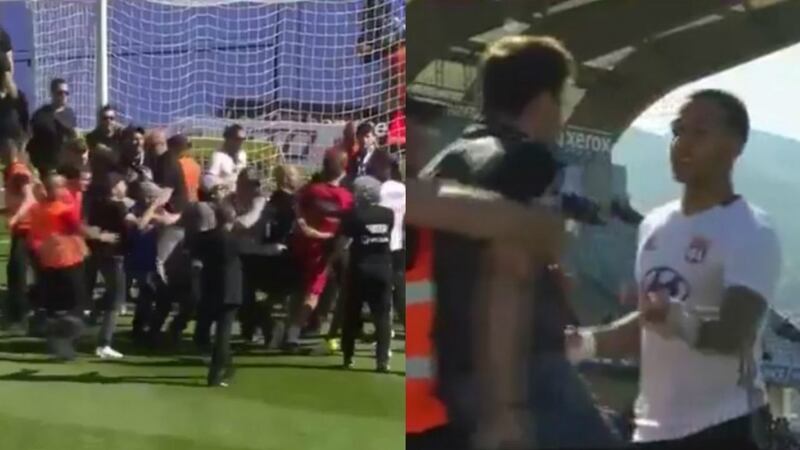 Former Manchester United star Memphis Depay was among the players confronted at Bastia.