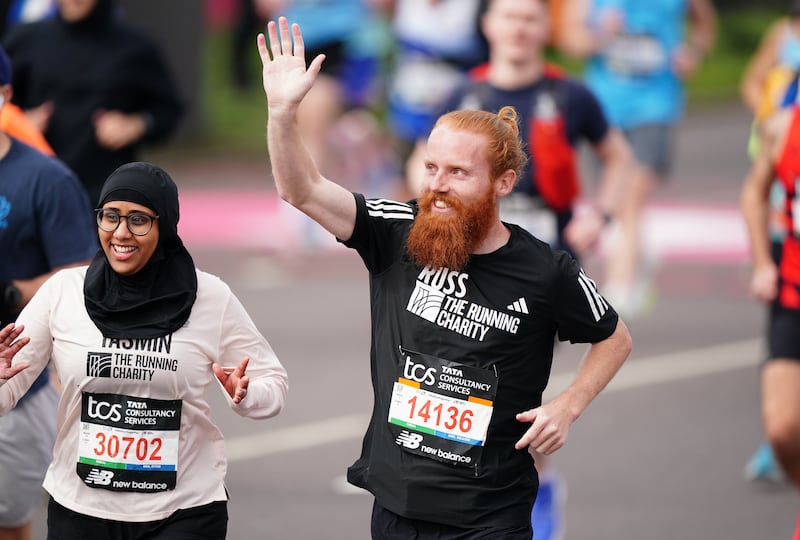‘Hardest Geezer’ Russ Cook leaves the start of the London Marathon