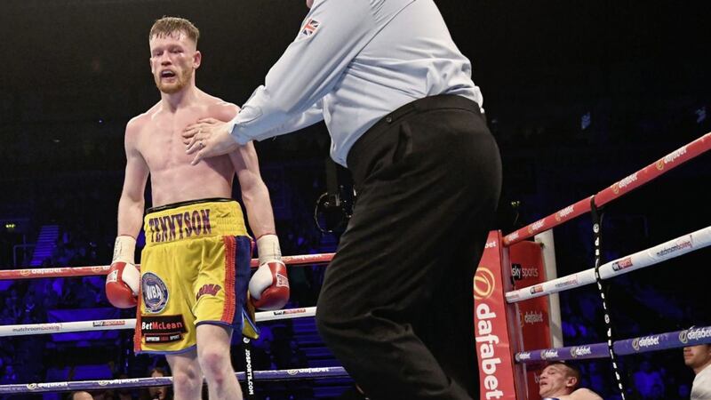 James Tennyson stops Darren Traynor at the SSE arena in Belfast 