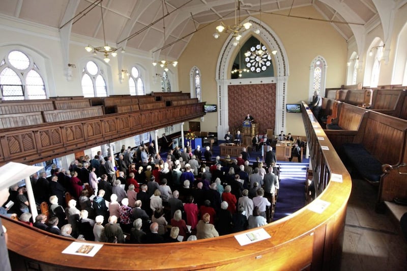 The Final Service of Thanksgiving at Fortwilliam &amp; Macrory Presbyterian Church, north Belfast yesterday. Picture by Ann McManus 