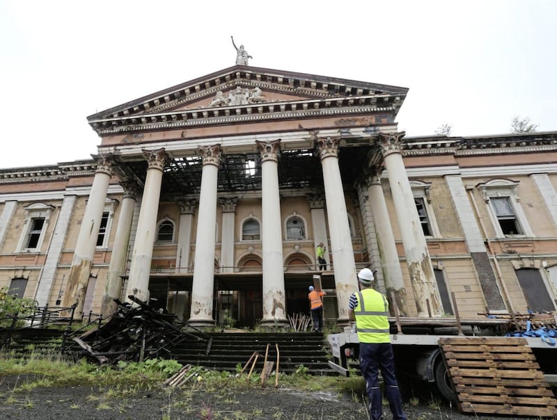 Work gets underway at the old Crumlin Road courthouse in north Belfast. Picture by Hugh Russell 