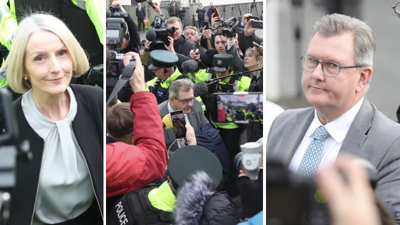 Sir Jeffrey and Eleanor Donaldson arriving at Newry Magistrates Court this morning. Pictures by Colm Lenaghan