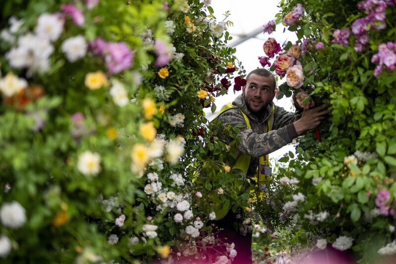 Preparations get under way ahead of the RHS Chelsea Flower Show at Royal Hospital Chelsea in London