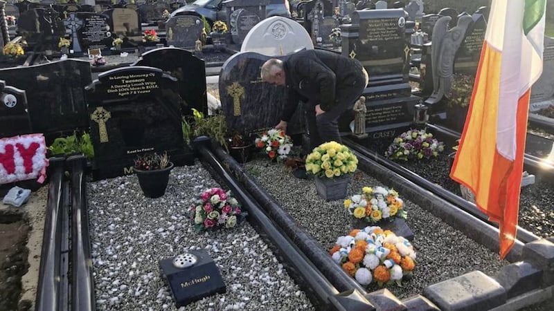 Wreaths have been laid at the grave of &#39;Hooded Man&#39; Gerry McKerr 