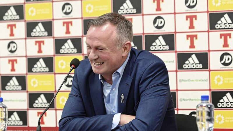 Michael O'Neill at a Northern Ireland squad announcement last year.<br /> Pic Colm Lenaghan/Pacemaker