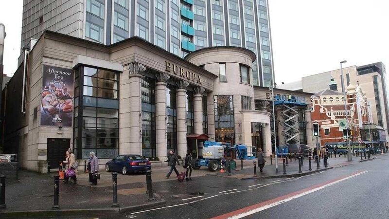 Translink was not consulted about a decision by the DRD to shorten the bus lane outside Belfast&#39;s Europa Hotel.  Picture By Hugh Russell 