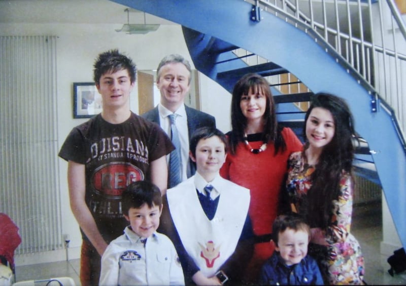 Enda Dolan and family on a Confirmation day in Killyclogher, Co Tyrone 