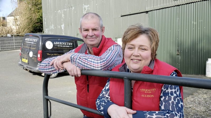 Co Down couple, Allison and Will Abernethy, the team behind Abernethy Butter, located in Dromara, have won the Food Award at the Irish Food Writers&#39; Guild Awards 2021. Picture by Paul Sherwood 