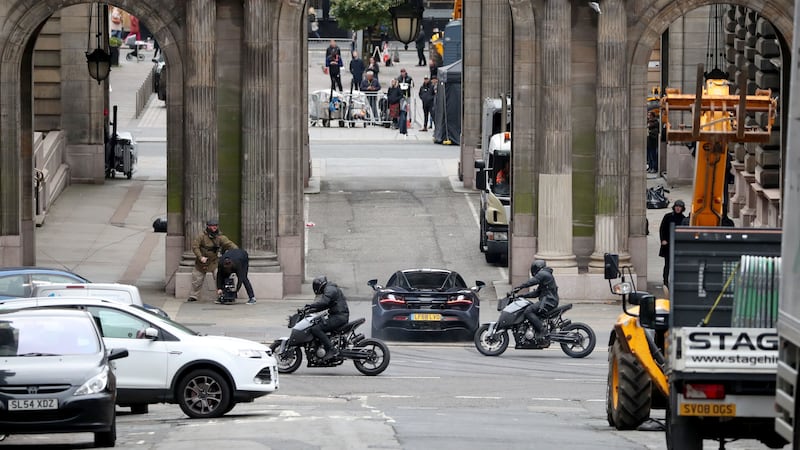 Motorbikes and sports cars were spotted in Glasgow city centre on Wednesday.