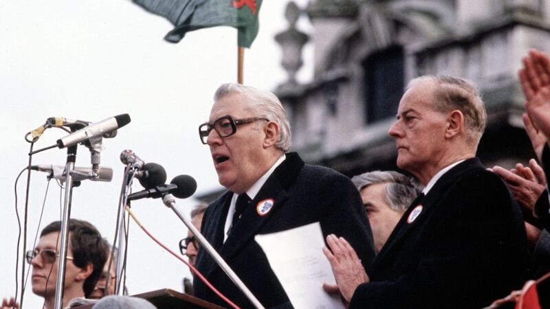 Ian Paisley giving his &#39;Never Never Never&#39; speech at an anti Anglo Irish Agreement rally in Belfast in 1985. Photo: Pacemaker Belfast 