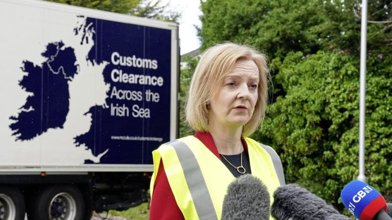 Tabling of legislation on the Northern Ireland Protocol by foreign secretary Liz Truss has slipped by a week already, amid cabinet arguments. Photo: Niall Carson/PA Wire. 