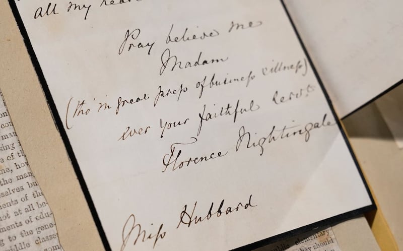 A view of the signature of Florence Nightingale
