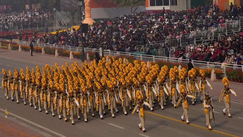 Indian defence forces march in New Delhi (Manish Swarup/AP)