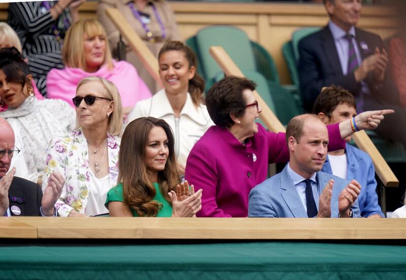 The Cambridges sat next to tennis great Martina Navratilova in the Royal Box (Adam Davy/PA)