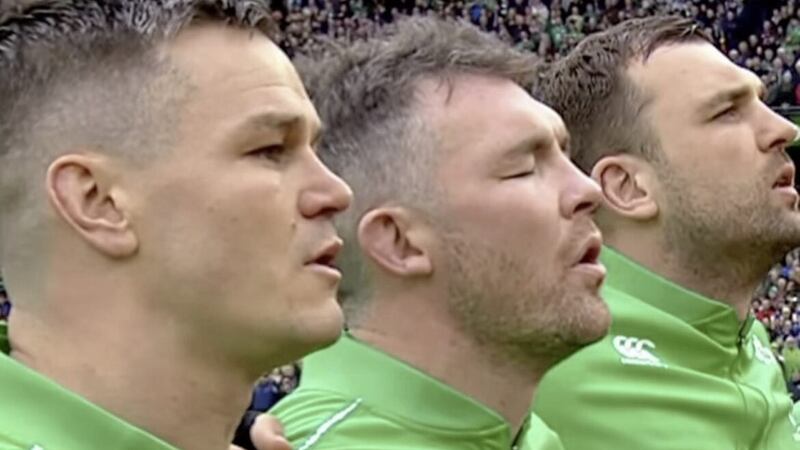 Ireland rugby captain Jonathan Sexton (left) gave an emotional rendition of Ireland&#39;s call before beating France during the Six Nations clash on Saturday. 