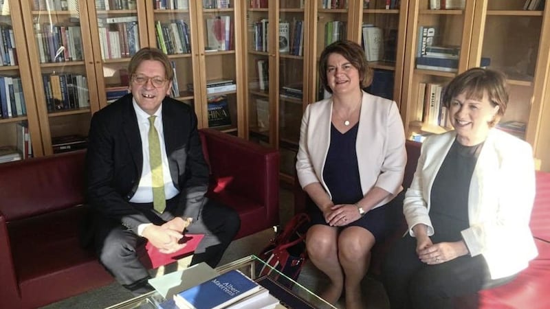 Arlene Foster and Diane Dodds meet European Parliament Brexit representative Guy Verhofstadt in Brussels  