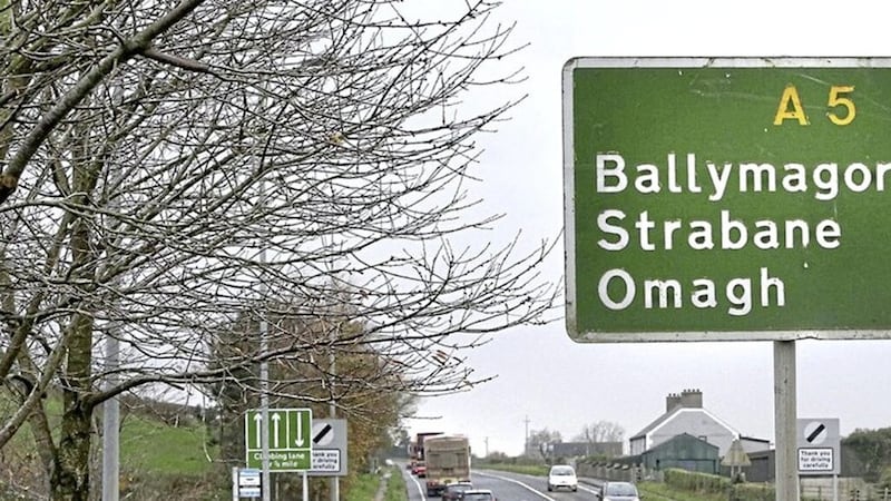Road signage on the main Derry to Strabane road also known as the A5. Picture by Margaret McLaughlin 