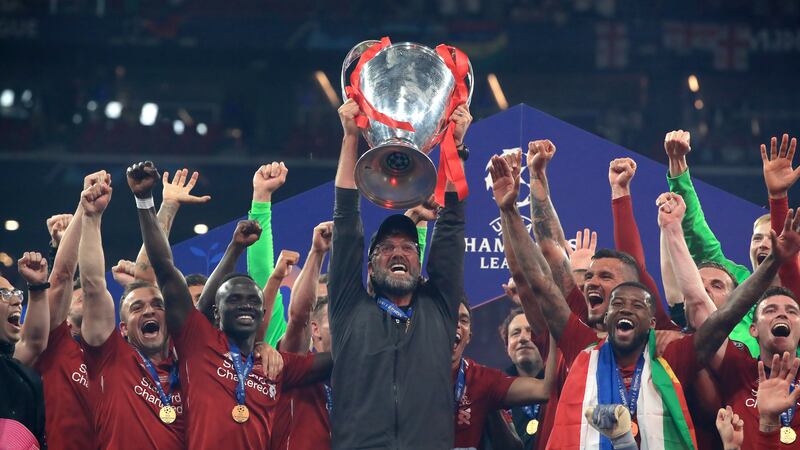 Jurgen Klopp celebrates Liverpool’s Champions League success in 2019