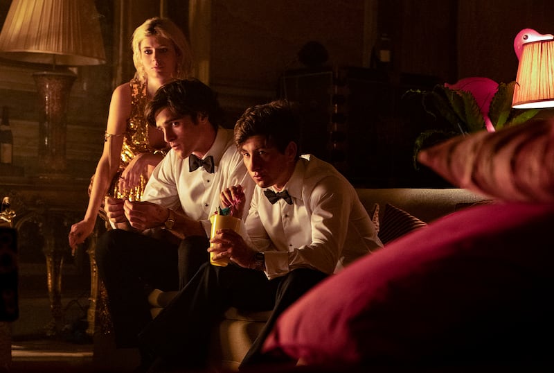 A unit stills photo of Alison Oliver, Jacob Elordi and Barry Keoghan in Saltburn by Chiabella James
