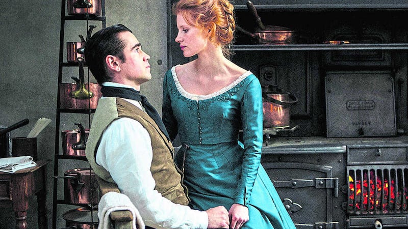 Colin Farrell and Jessica Chastain in Miss Julie 
