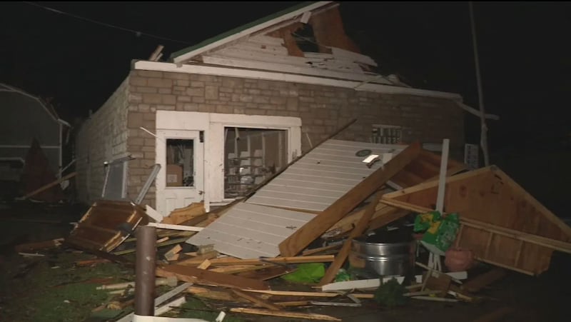 Severe storms caused damage in central US states including Ohio (WSYX via AP)