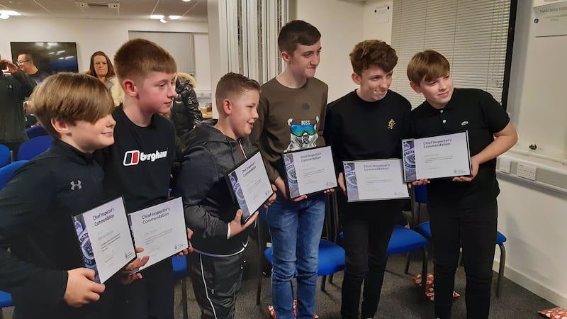 Six boys who helped rescue a woman and her baby from a canal in Widnes have received police commendations.