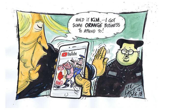 Ian Knox cartoon 12/6/18: Youtube comes under fire for removing some videos from its website. Donald prepares to meet Kim&nbsp;