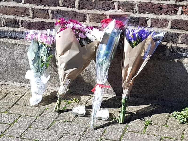 Flowers at the scene in Link Street and Morning Lane, Hackney, east London after a man in his 20s died after being stabbed (Tess de la Mare/PA)