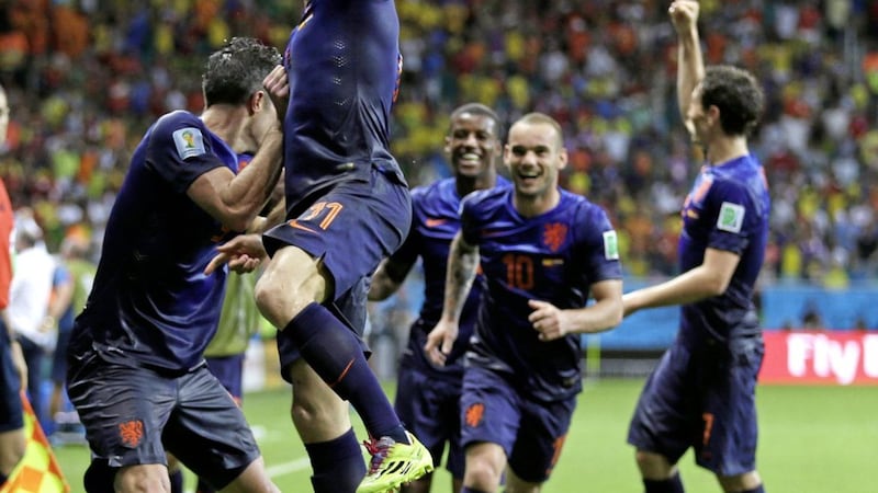 Holland players celebrate a win over Sweden&nbsp;