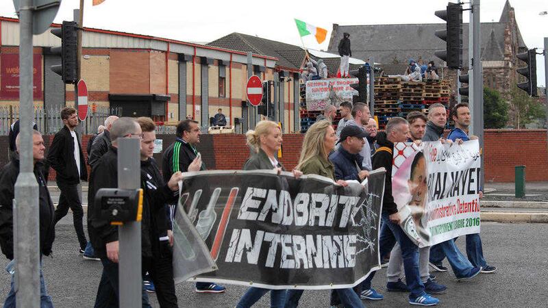 A republican anti-interment parade was banned from Belfast city centre earlier this month. Picture by Cliff Donaldson 