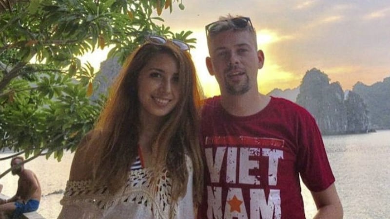 Kevin Gregory pictured with his girlfriend Shahnoza Yuldasheva 