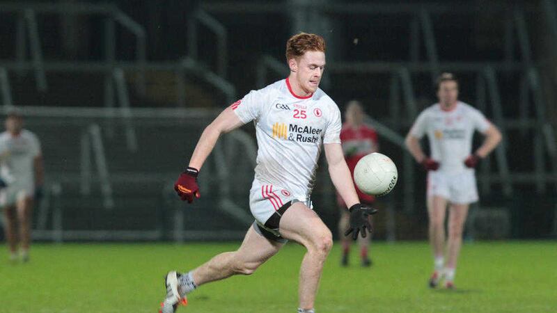 Conor Meyler of Tyrone against Derry during the McKenna Cup Final at the Athletic Grounds, Armagh on Saturday. Picture Margaret McLaughlin. 