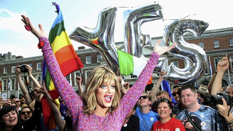 Drag queen and gay rights activist Rory O&#39;Neill, known by his stage name as Panti Bliss, during the Republic&#39;s referendum on same-sex marriage. Picture by Brian Lawless, Press Association 