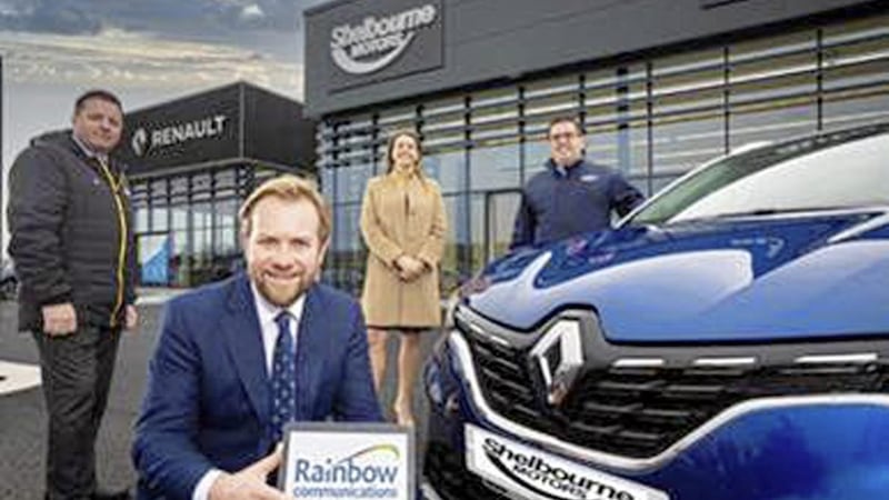Pictured with Rainbow&#39;s sales and marketing director Stuart Carson are (from left) Shelbourne directors Richard Ward, Caroline Willis and Paul Ward 