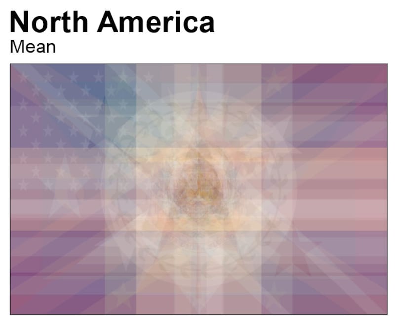 The mean version of North American flags (Udzu)