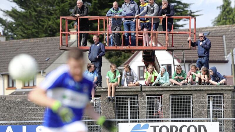 Spectators watch Cargin v St John's in last month's Antrim ACFL Division One match
