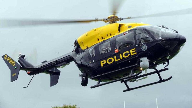 A PSNI helicopter was used in searches for the toddler 