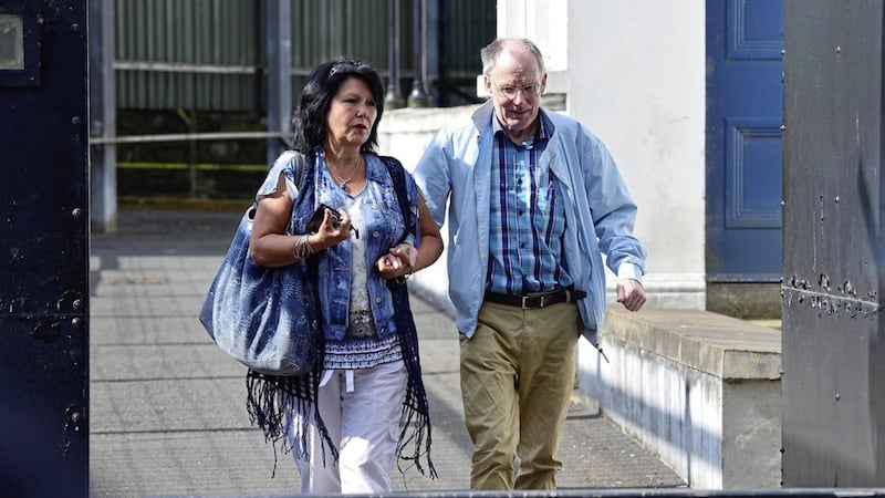Victims campaigner Margaret McGuckin with Kincora survivor Clint Massey pictured in 2016 during the HIA inquiry. 