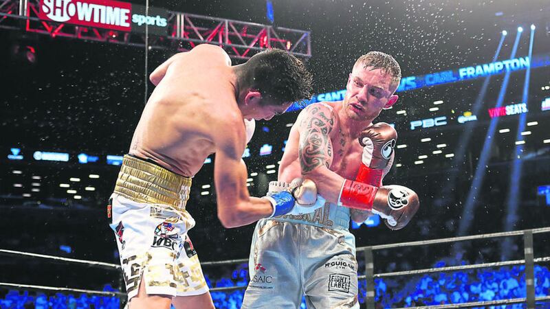 Carl Frampton beat Leo Santa Cruz convincingly in their first fight at the Barclays Center in Brooklyn 