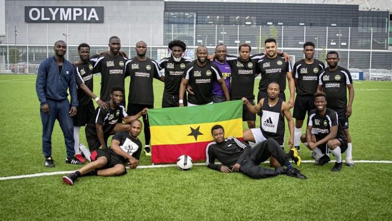 Ghanaian Community NI team before their 2019 match 